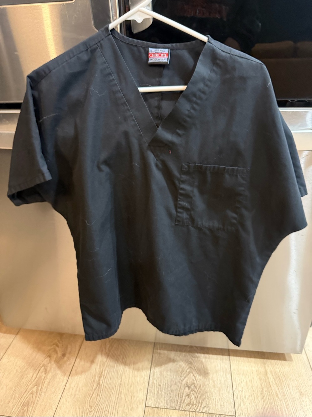 Men’s Black V-Neck Scrub Top